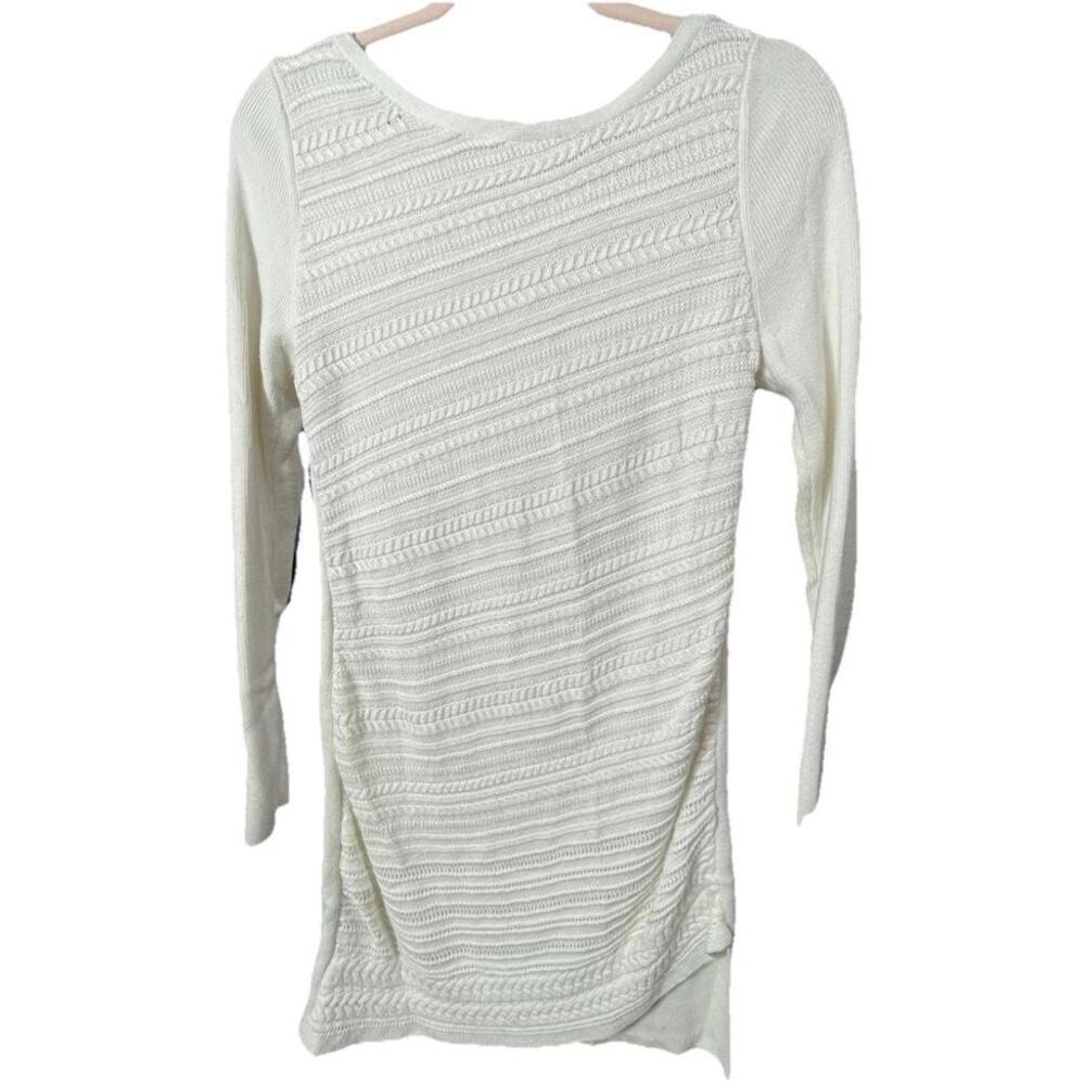 White House Black Market WHBM Ivory Sweater Dress SOFT Wool Viscose Blend Med